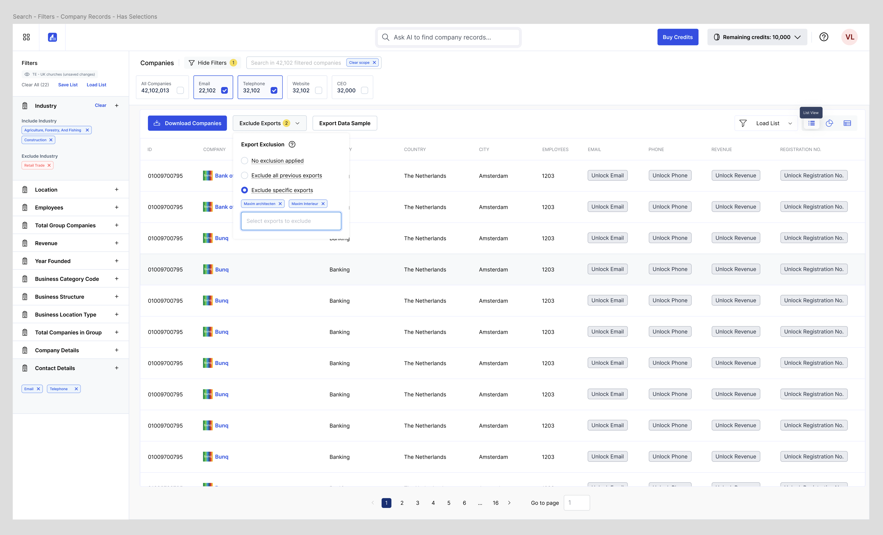 Figma Visual Design of Main Data Table